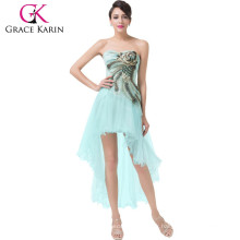 Grace Karin Fashion Turquoise Peacock Short Front Robes de cocktail à dos longs 2016 CL6225-2 #